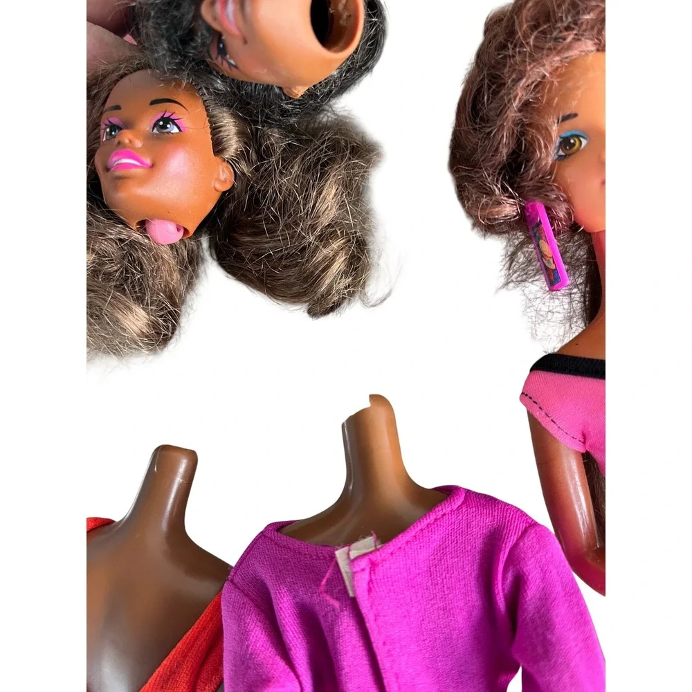 Vintage Barbie Christie Doll Lot Parts Repair 90s Black Dolls Clothes Jumpsuit